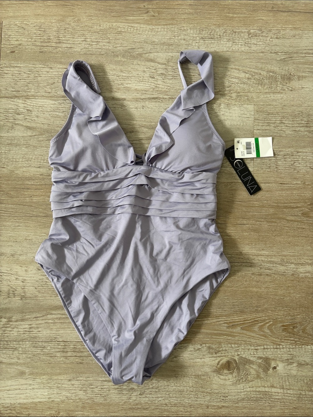 SOLUNA NWT dusty lavender ruffle one piece swimsuit